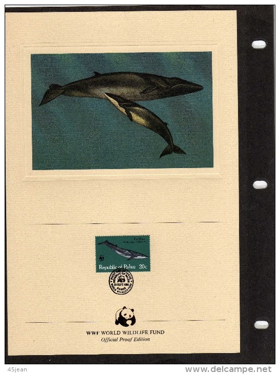 Palau WWF: 1983 Très Belle Série De Documents WWF (18 X 26,5 Cm) Baleines Cachalot En Danger - Balene