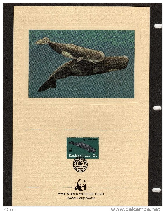 Palau WWF: 1983 Très Belle Série De Documents WWF (18 X 26,5 Cm) Baleines Cachalot En Danger - Whales