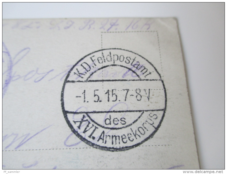 Bildpostkarte 1915 Ein Einsames Grab Im Argonnenwald K.D.Feldpostamt Des XVI. Armeekorps / II. Landwehr-Bat. Inf. 27 - Soldatenfriedhöfen