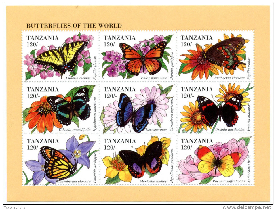 Tanzanie Tanzania - Butterflies Of The World - 1998 - Tanzanie (1964-...)