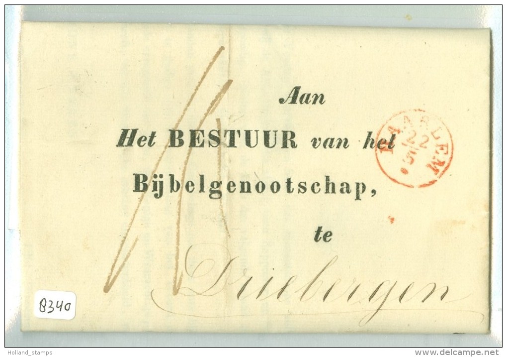 E.o. GESCHREVEN BRIEF Uit 1841 Uit AMSTERDAM Aan BIJBELGENOOTSCHAP DRIEBERGEN (8340) - ...-1852 Préphilatélie
