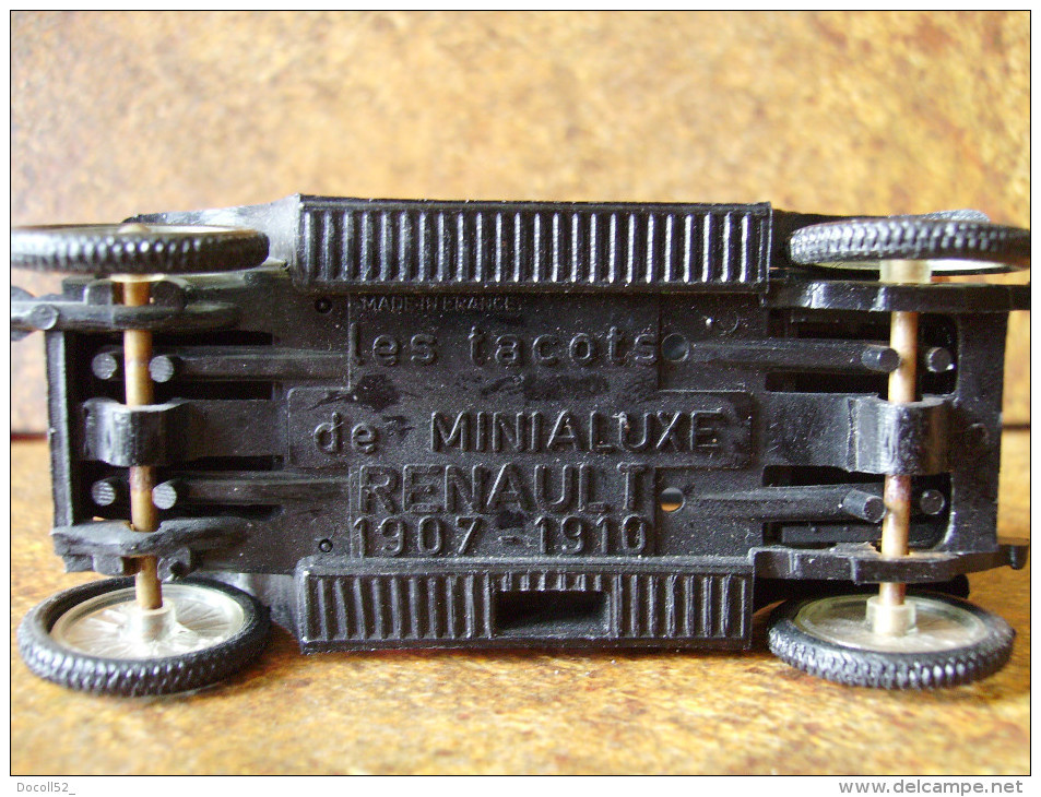 MINIALUXE   "  Renault 1907 - 1910  "   Voir Etat -  3 Photos - Modele Roues Pleines - Rare - Autres & Non Classés