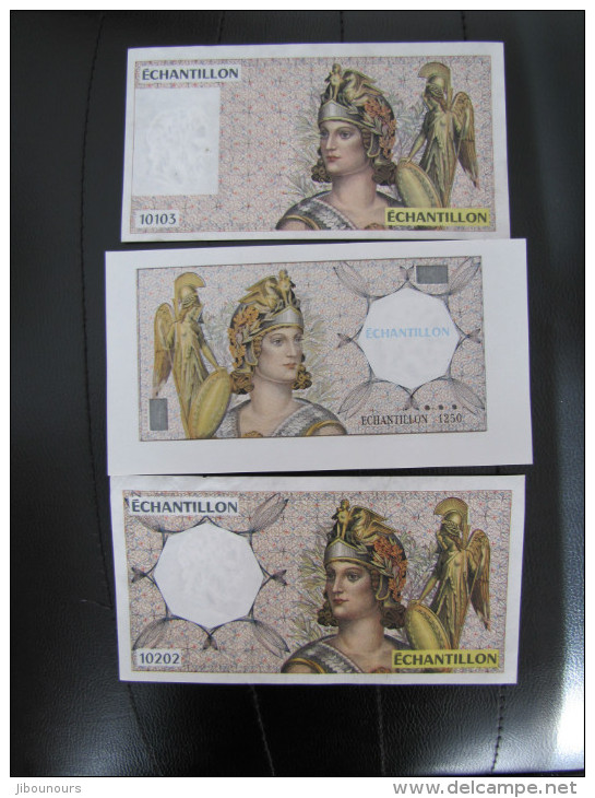 3 Billets Test Distributeurs Musterbanknote Test Note Spécimen échantillon Femme Casquée - Fictifs & Spécimens