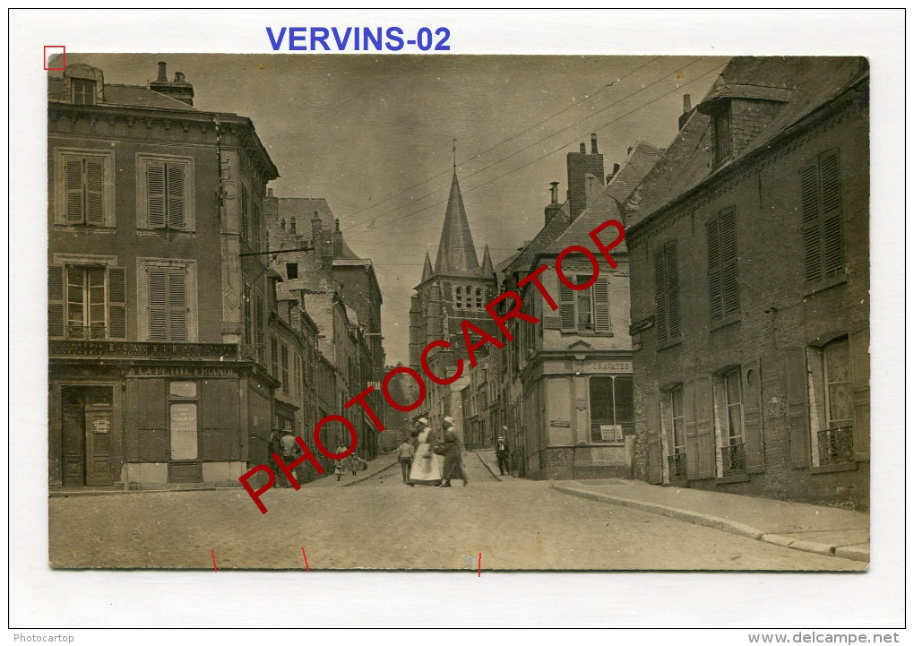 VERVINS-Magasins-Carte Photo Allemande-Guerre14-18-1WK -France-02- - Vervins