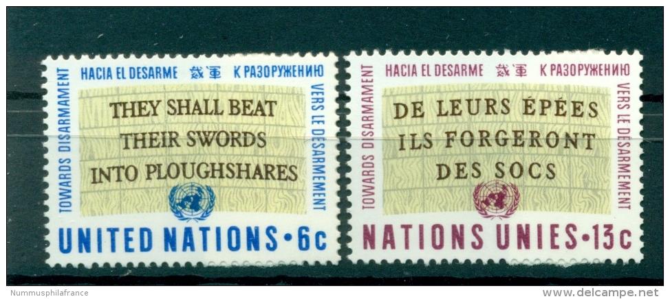 Nations Unies New York 1967 - Michel N. 187/88 - Vers Le Désarmement - Unused Stamps