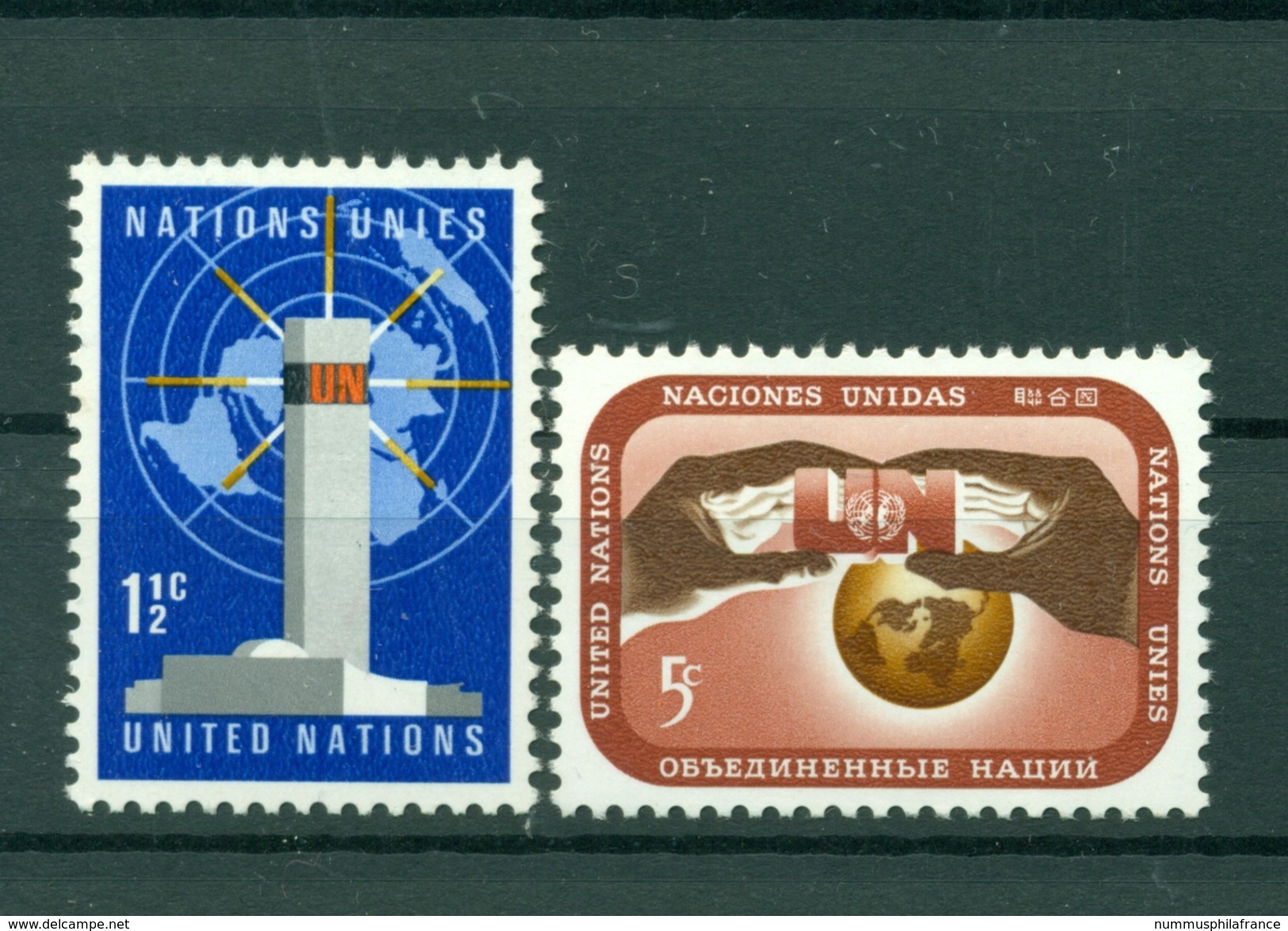 Nations Unies New York 1967 - Y & T N. 159/60 - Timbre Poste Ordinaire - Neufs