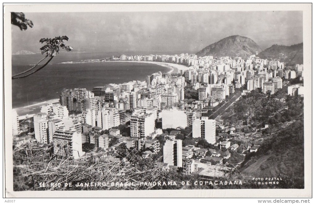 RIO DE JANEIRO (Brésil) - CP - Panorama De Copacabana - Foto Postal Colombo N° 11 - Copacabana