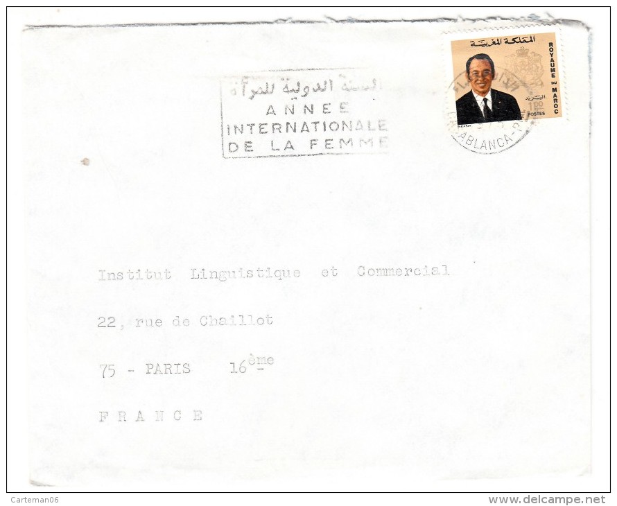 Marcophilie - Maroc - Lettre Par Avion, Cachet De Casablanca 1975 - Marokko (1956-...)