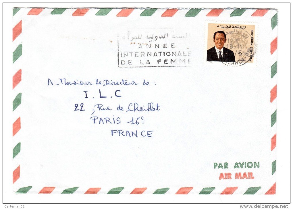 Marcophilie - Maroc - Lettre Par Avion, Cachet De Casablanca 19/11/1975 - Morocco (1956-...)