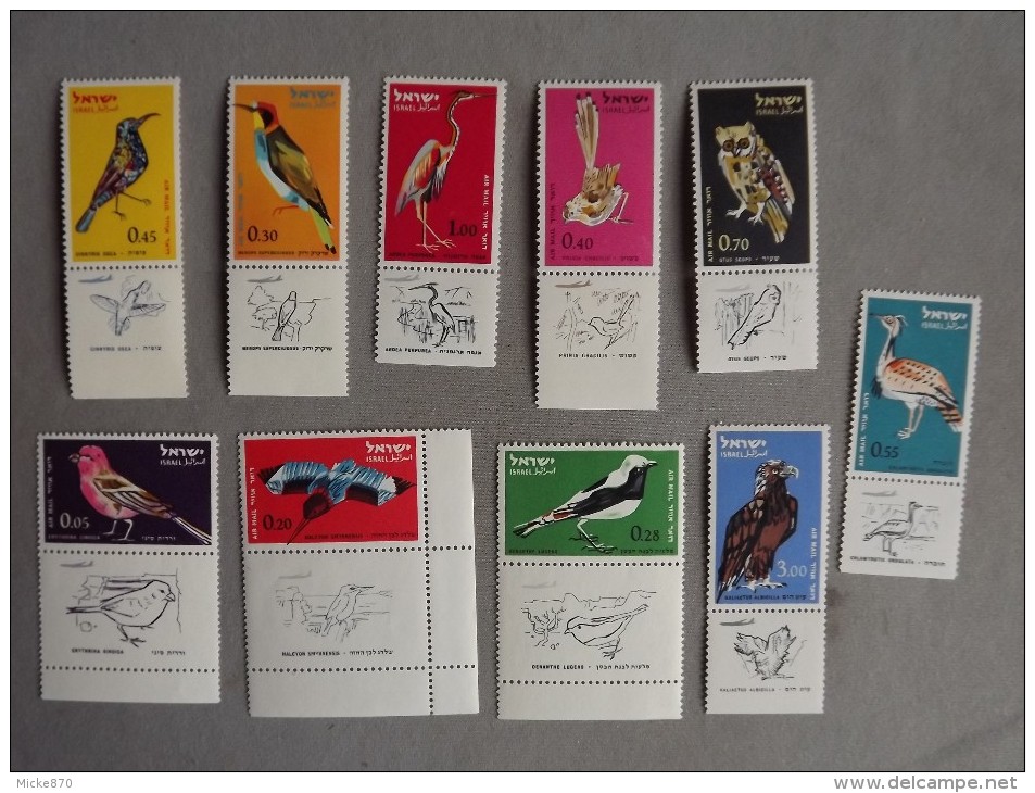 Israel Poste Aérienne N°28 à 37 Neuf** Oiseaux - Airmail