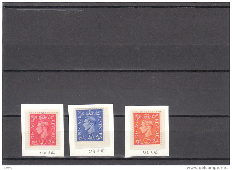 GRAN BRETAGNA 1937 EFFIGIE GIORGIO VI COLORI - COLORI PIU´ CHIARI -FILIGRANA CORICATA - INTEGRI - Unused Stamps