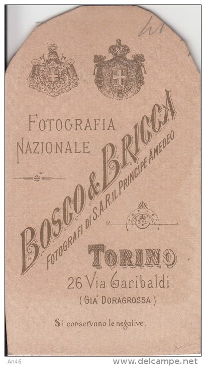 FOTOGRAFIA-PHOTOGRAPHIE-FOTO-BOSCO & BRICCA -TORINO-7 X 11- - Antiche (ante 1900)