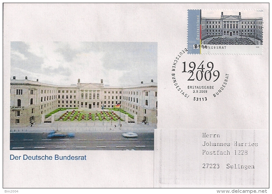 2009 Deutschland Yv  2582-3  Mi  2757-8 FDC Blockmarken Deutscher Bundestag Und Bundesrat - Altri & Non Classificati