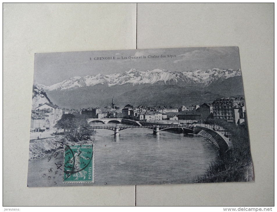 Grenoble L'Isere Les Quais Et La Chaine Des Alpes1911 - Grenoble