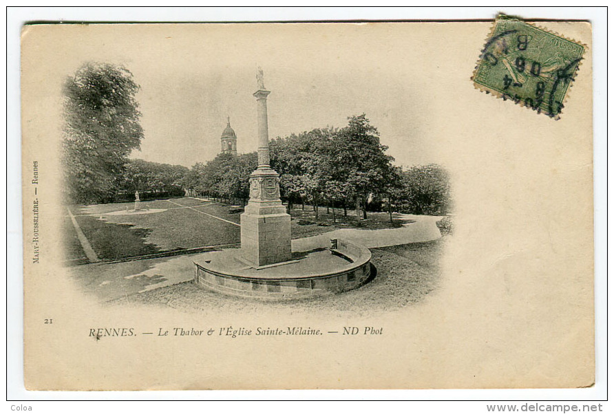 Rennes Le Jardin Du Thabor Et L'égliseSainte-Melaine Carte Precurseur - Saint Laurent Blangy