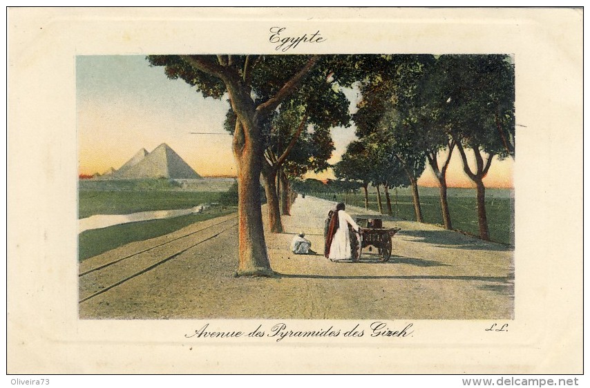 EGYPTE - Avenue Des Pyramides De Gizeh - 2 Scans - Pyramides