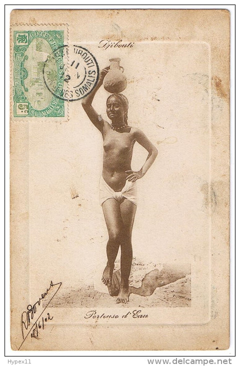 Afrique Djibouti Porteuse Eau 1912 Seins Nus Vase  Rare Bon état Timbre Somalis - Djibouti