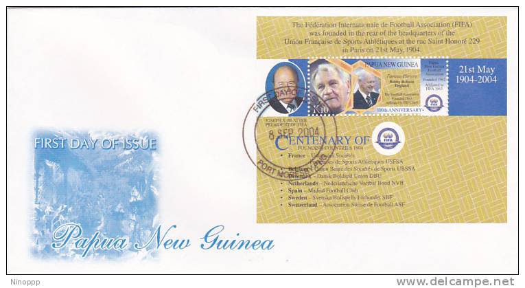 Papua New Guinea -2004 FIFA Centenary Souvenir Sheet FDC - Papua-Neuguinea