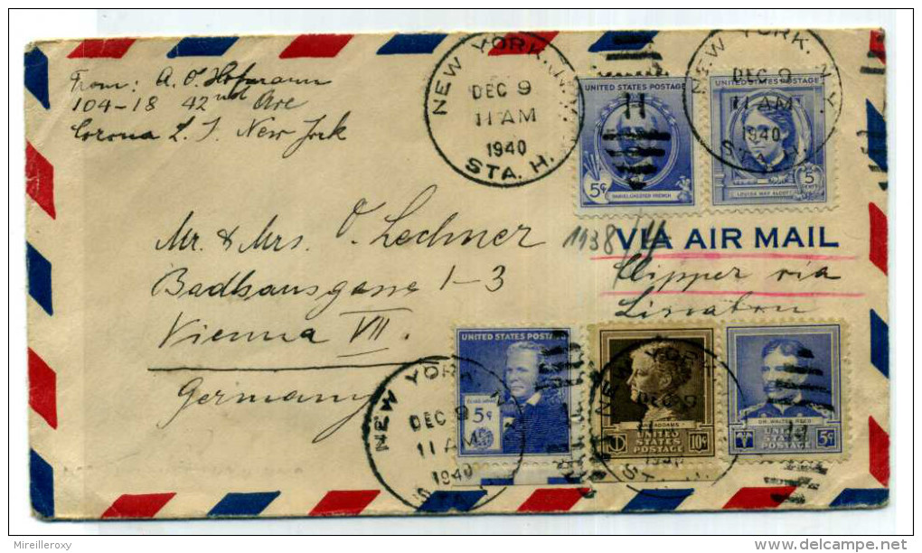 LETTRE USA POUR ALLEMAGNE / GUERRE 39-45 / WWII / CENSURE 1940 - Militaria