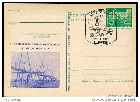 DDR P79-5a-77 C41 Postkarte PRIVATER ZUDRUCK Beregnungsanlage Jüterbog Sost. 1977 - Cartes Postales Privées - Oblitérées