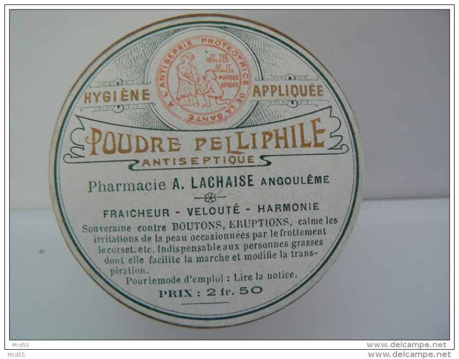 Boite à Poudre  Ancienne  "  Hygiene Appliquée  " PELLIPHILE " - Andere & Zonder Classificatie