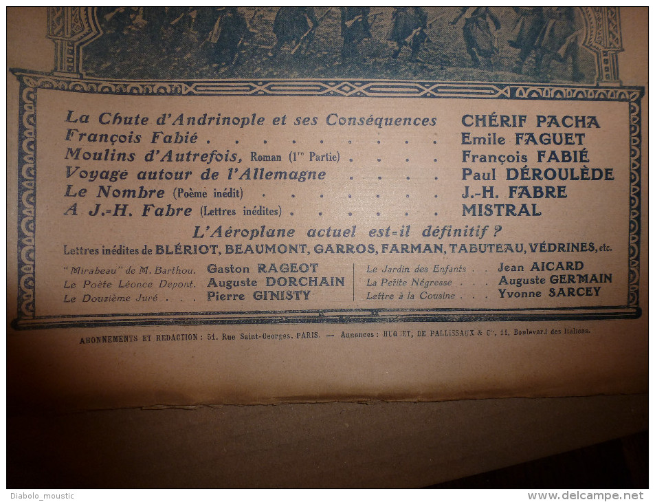 1913 J.-H. FABRE; Aéroplanes : Lettres De Blériot, Beaumont, Garros,Farman,Tabuteau, Védrine; Athènes; Thésée ;Durenque - Other & Unclassified