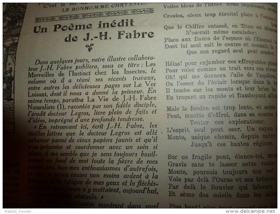 1913 J.-H. FABRE; Aéroplanes : Lettres De Blériot, Beaumont, Garros,Farman,Tabuteau, Védrine; Athènes; Thésée ;Durenque - Other & Unclassified