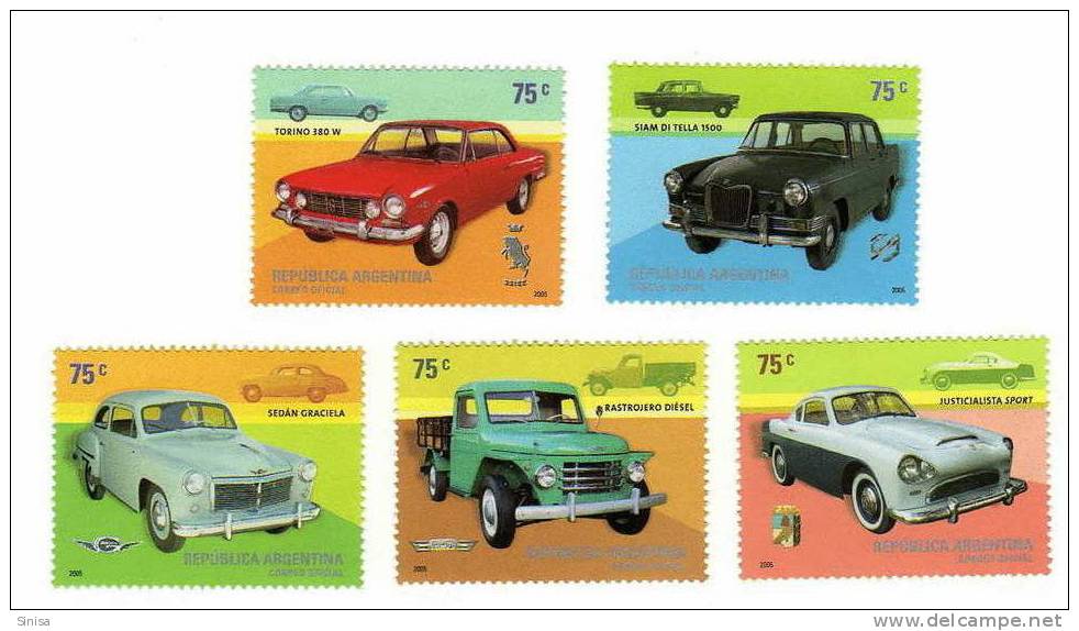 Argentina / Transport / Old Cars / Oldtimers - Unused Stamps