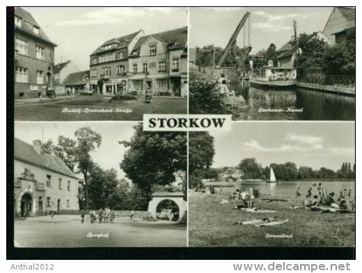 Storkow MB Rudolf-Breitscheid-Straße Burghof Schwimmbad Auto Sw 10.7.1973 - Storkow