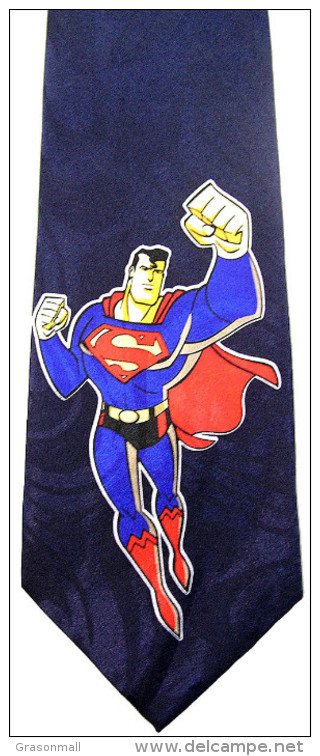 Superman Super Hero DBLUE Silk Cartoon Novelty Fancy NECK TIE - Other & Unclassified