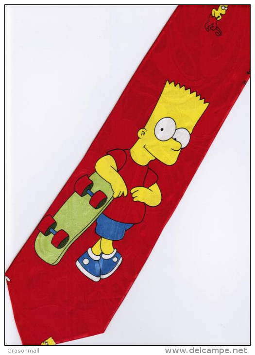 The Simpsons Bart Skateboard Sport Game Silk Cartoon Novelty Fancy NECK TIE - Other & Unclassified