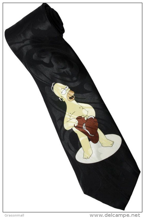 The Simpsons Homer Hat BLACK Silk Cartoon Novelty Fancy NECK TIE - Andere & Zonder Classificatie