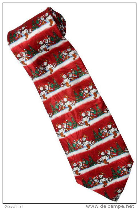 Christmas Santa Claus Xmas #25 Snow Man Silk Cartoon Novelty Fancy NECK TIE - Andere & Zonder Classificatie