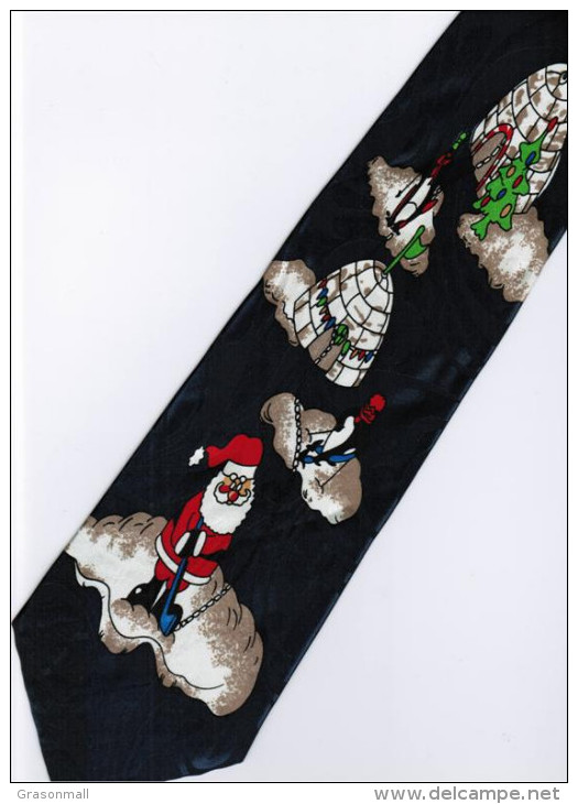 Christmas Santa Claus Xmas #28 Play Golf Eskimo Snow House Trees Gift Silk Cartoon Novelty Fancy NECK TIE - Andere & Zonder Classificatie