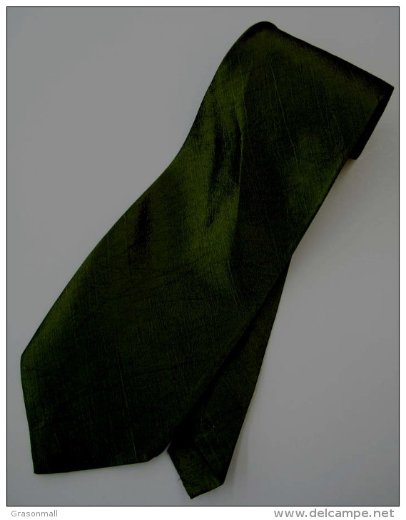 Dark Olive Green Solid Glitter Thai Silk Men Formal Fashion NECK TIE - Other & Unclassified