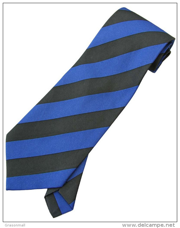 Blue Black Striped Men Formal Fashion SILK NECK TIE - Other & Unclassified