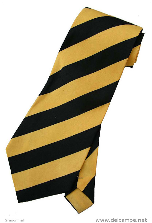 Yellow Black Striped Men Formal Fashion SILK NECK TIE - Other & Unclassified