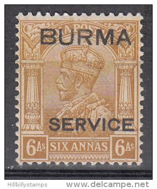 Burma    Scott No.  08    Unused Hinged     Year  1937 - Myanmar (Birmanie 1948-...)