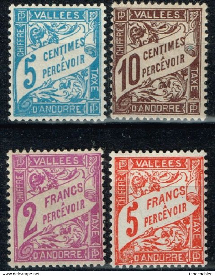 Andorre Français - 1938 - Y&T Taxe N° 17 à 20, Neufs Avec Traces De Chanières - Ungebraucht
