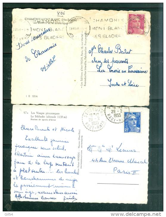 ( 12 Scans ) Lot De  23 Lettres Ou Cartes Postales  Affarnchies Avec Type  Gandon , Différents Affranchissements - Lo349 - 1945-54 Marianne Of Gandon