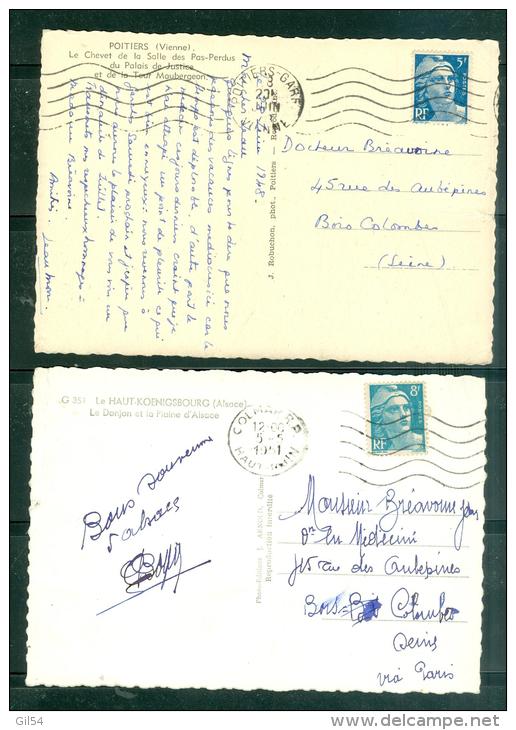 ( 12 Scans ) Lot De  23 Lettres Ou Cartes Postales  Affarnchies Avec Type  Gandon , Différents Affranchissements - Lo349 - 1945-54 Marianne (Gandon)