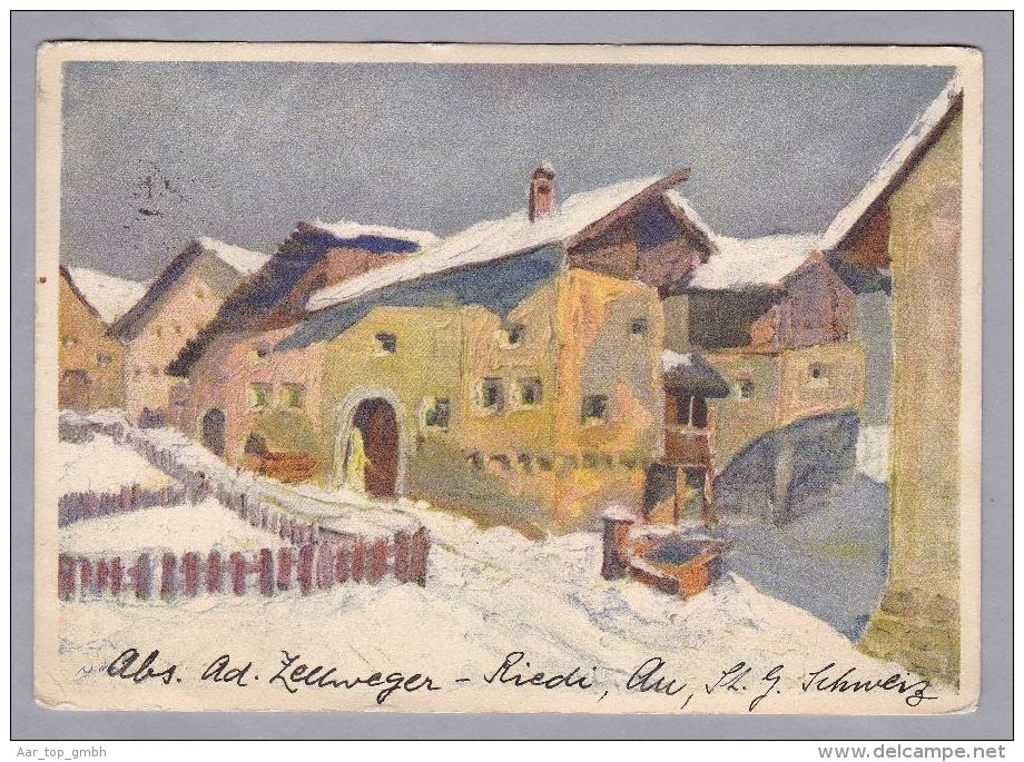 Heimat SG AU (St Gallen) 1945-03-05 Zensurierte Pro Infirmis Karte Nach Ridgefield NY  USA - Storia Postale