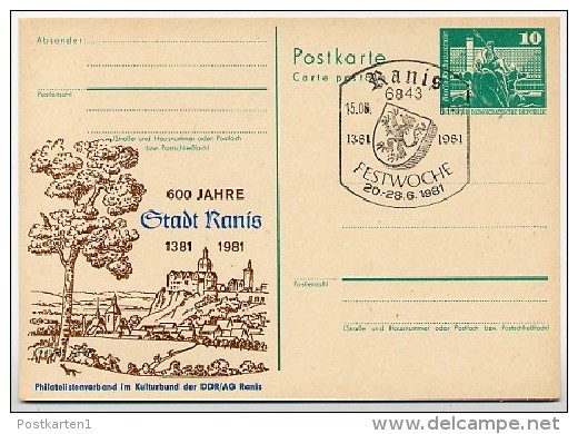 DDR P79-14-81 C149 Postkarte PRIVATER ZUDRUCK 600 J. Ranis Sost. 1981 - Cartoline Private - Nuovi