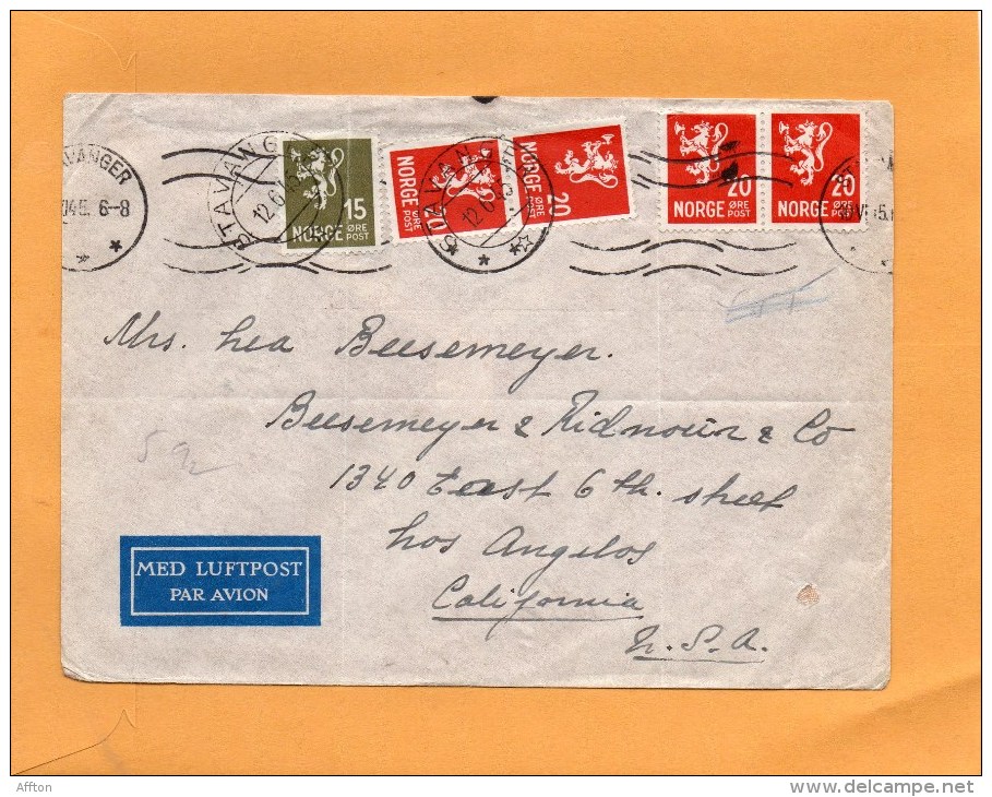 Norway 1945 Cover Mailed To USA - Lettres & Documents