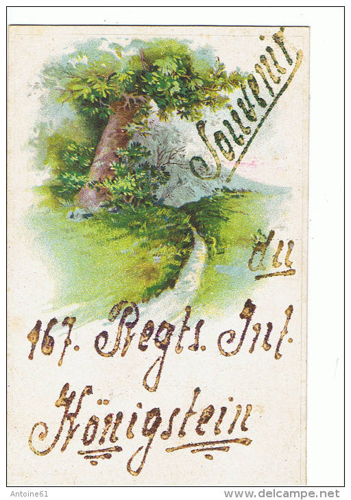 KONIGSTEIN --Souvenir --167 Eme Regiment Infanterie - (paillettes )-Scan Recto-verso - Koenigstein