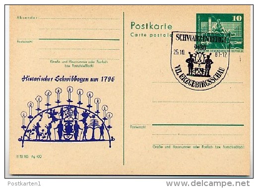 DDR P79-41-81 C173 Postkarte PRIVATER ZUDRUCK Weihnachtsmarkt Schwarzenberg Sost. 1981 - Cartoline Private - Usati