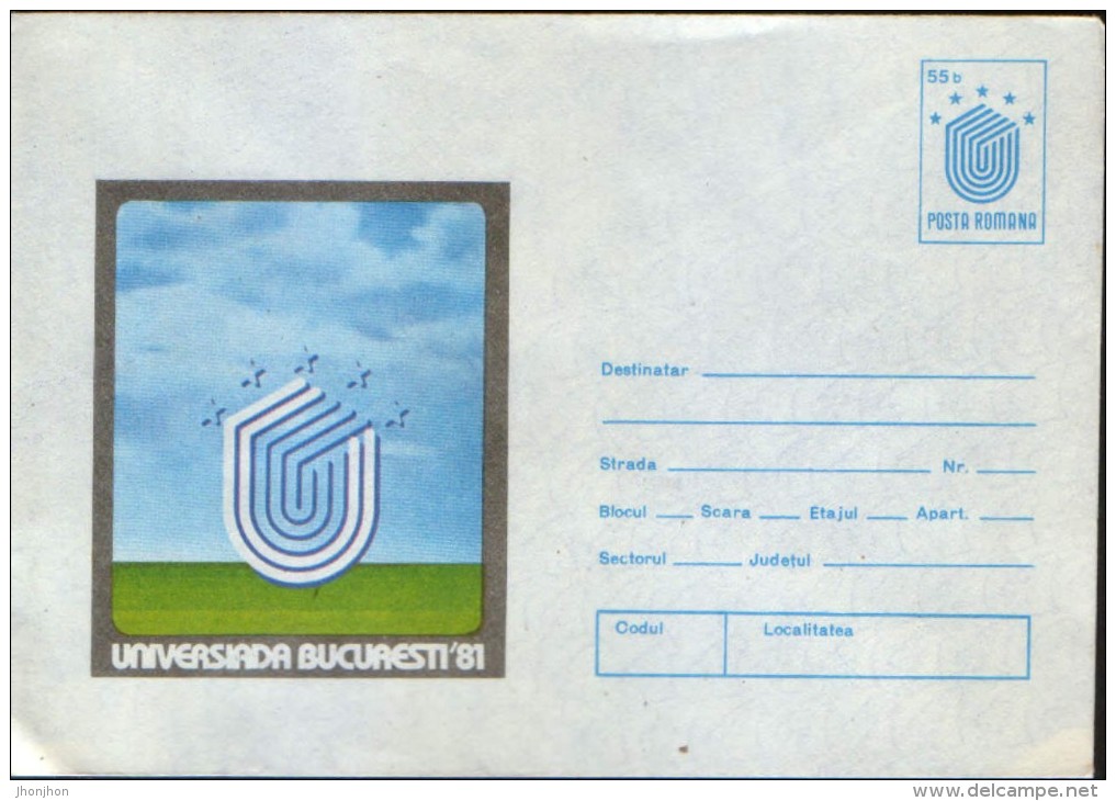 Romania-Postal Stationery Cover Unused, 1981 - Bucharest University Sports Games ´81 - The Signs - Water Polo