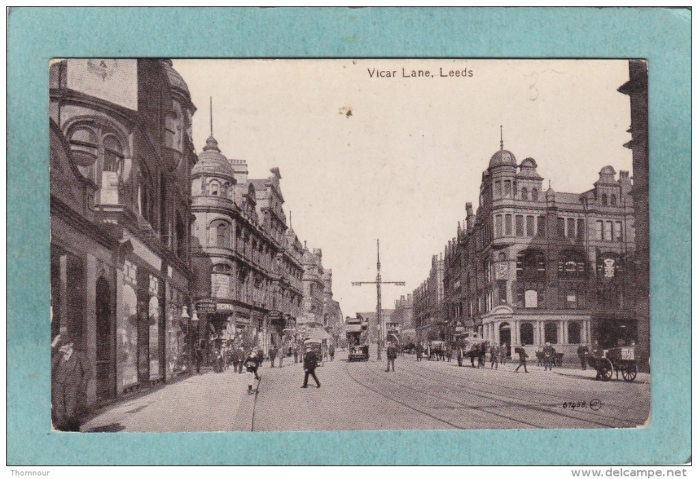 LEEDS  -  VICAR  LANE -  1918   -  BELLE  CARTE PHOTO ANIMEE   - - Leeds
