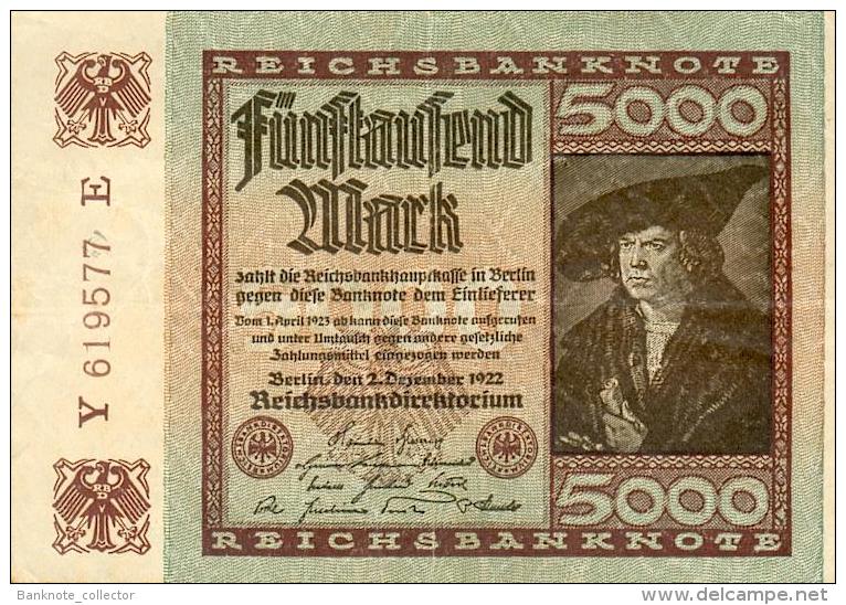 Deutschland, Germany - 5000 Mark, Reichsbanknote, Ro. 80 C, VF, 1923 ! - 5000 Mark