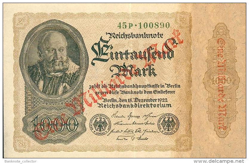 Deutschland, Germany - 1 Mrd. Mark, Reichsbanknote, Ro. 110 B,  ( Serie P ) XF+ ( 2+ ), 1923 ! - 1 Miljard Mark